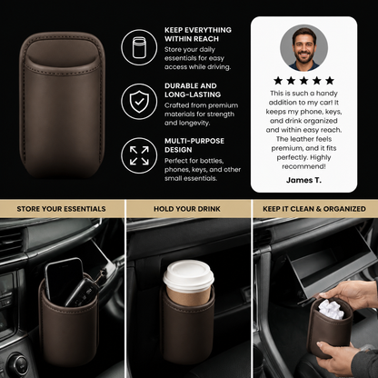 Universal Car Cup Holder & Multi-Purpose Storage Organizer for Bottles and Accessories