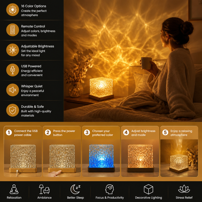 Aurora & Ocean Wave LED Projector Light with 16 Colors & Remote Control
