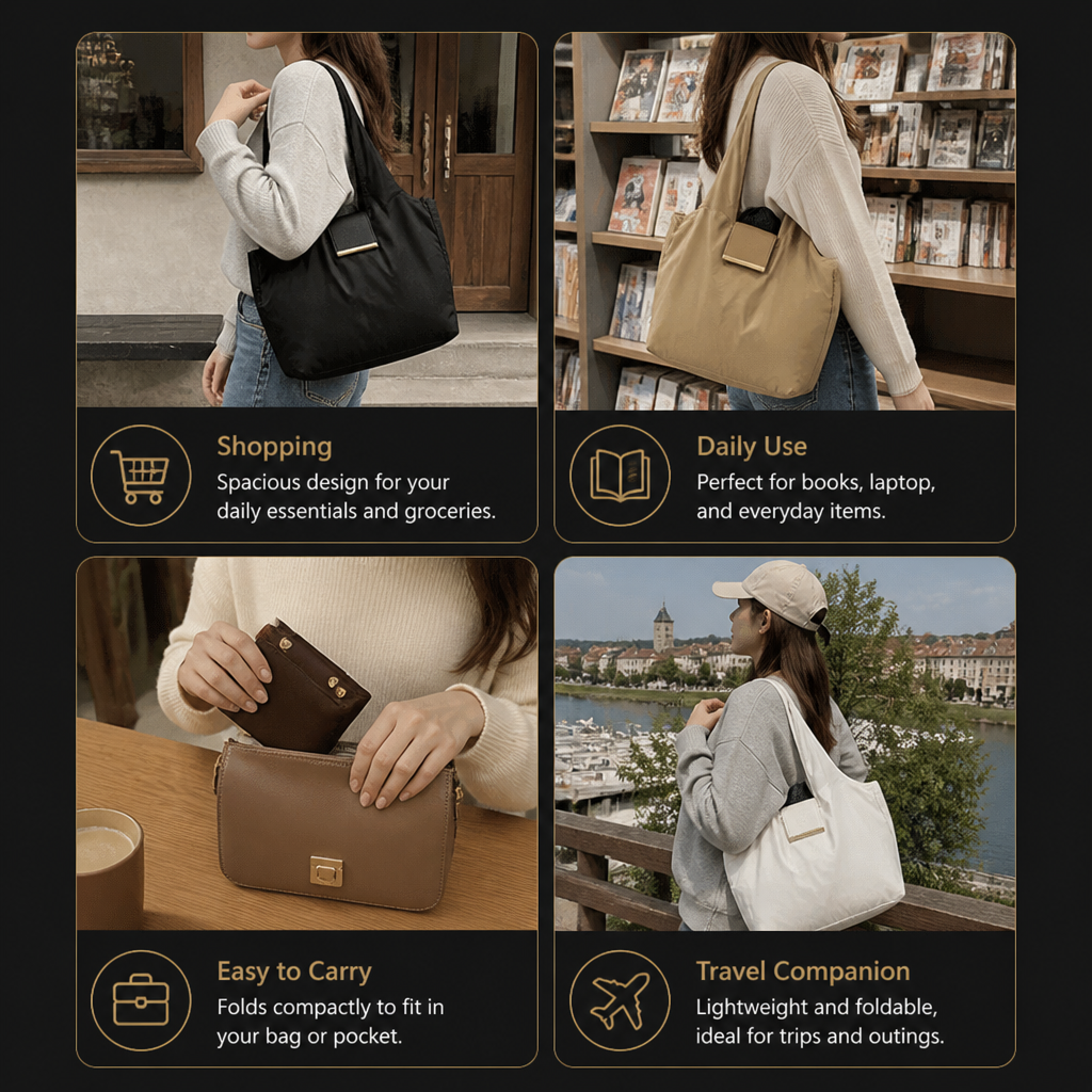 Foldable Keychain Shopping Tote Bag