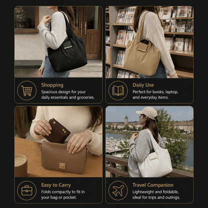 Foldable Keychain Shopping Tote Bag