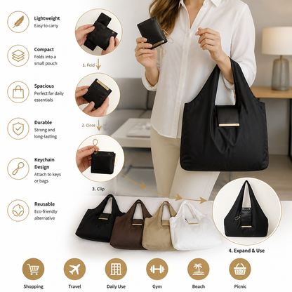 Foldable Keychain Shopping Tote Bag