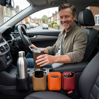 Universal Car Cup Holder & Multi-Purpose Storage Organizer for Bottles and Accessories