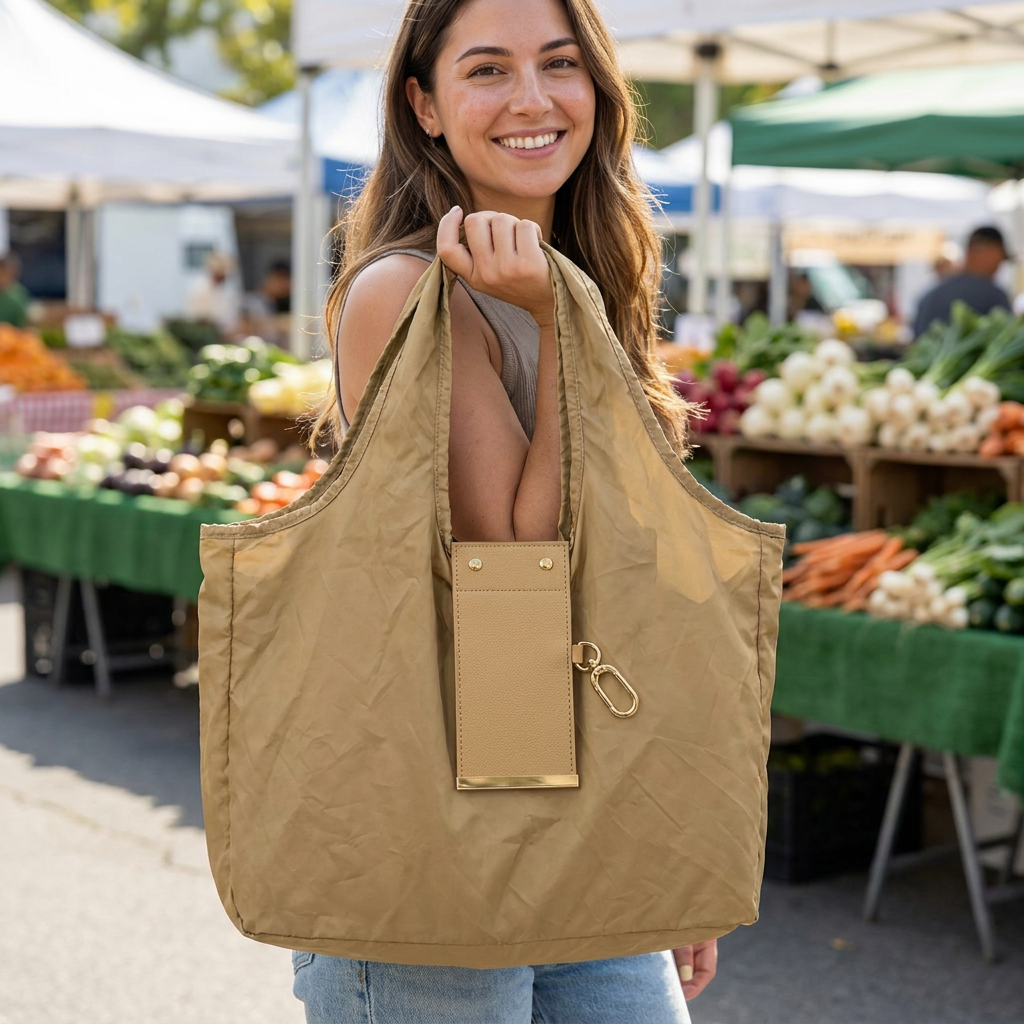 Foldable Keychain Shopping Tote Bag