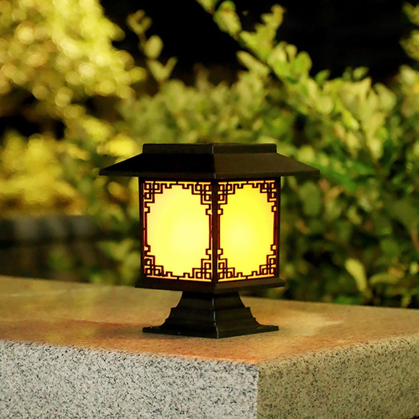 Solar LED Garden Light – Large Square Lamp with Warm Glow and Dual Functionality