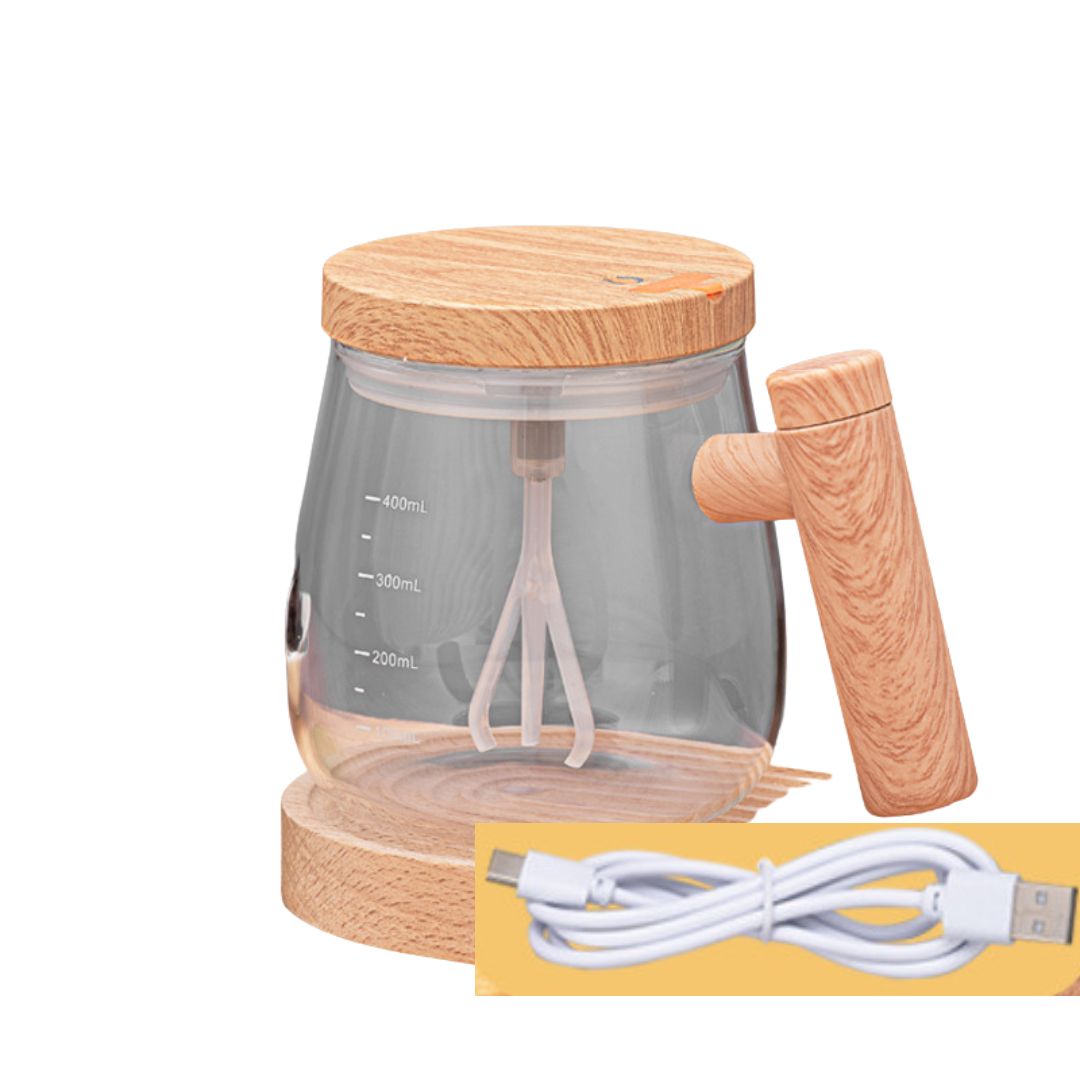 Dual-Purpose Wooden Mixing Cup