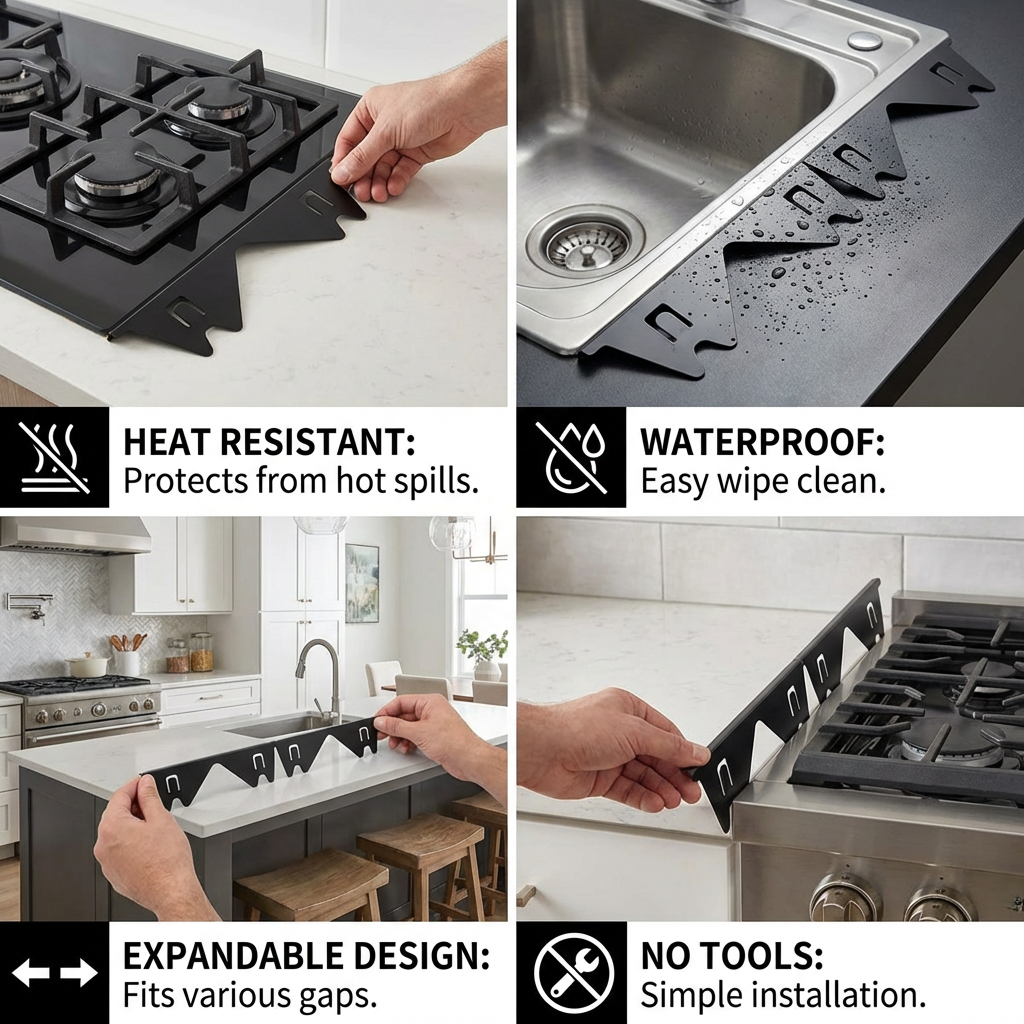 Expandable Stove Gap Cover – Adjustable Cover for Kitchen Countertops