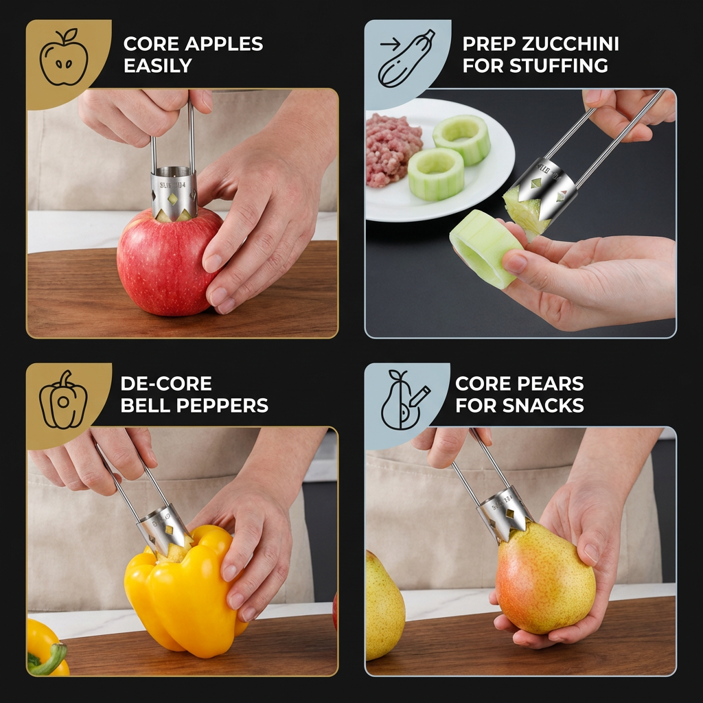 Stainless Steel Fruit Corer – Multifunctional Tool for Easily Removing Cores from Fruits & Vegetables