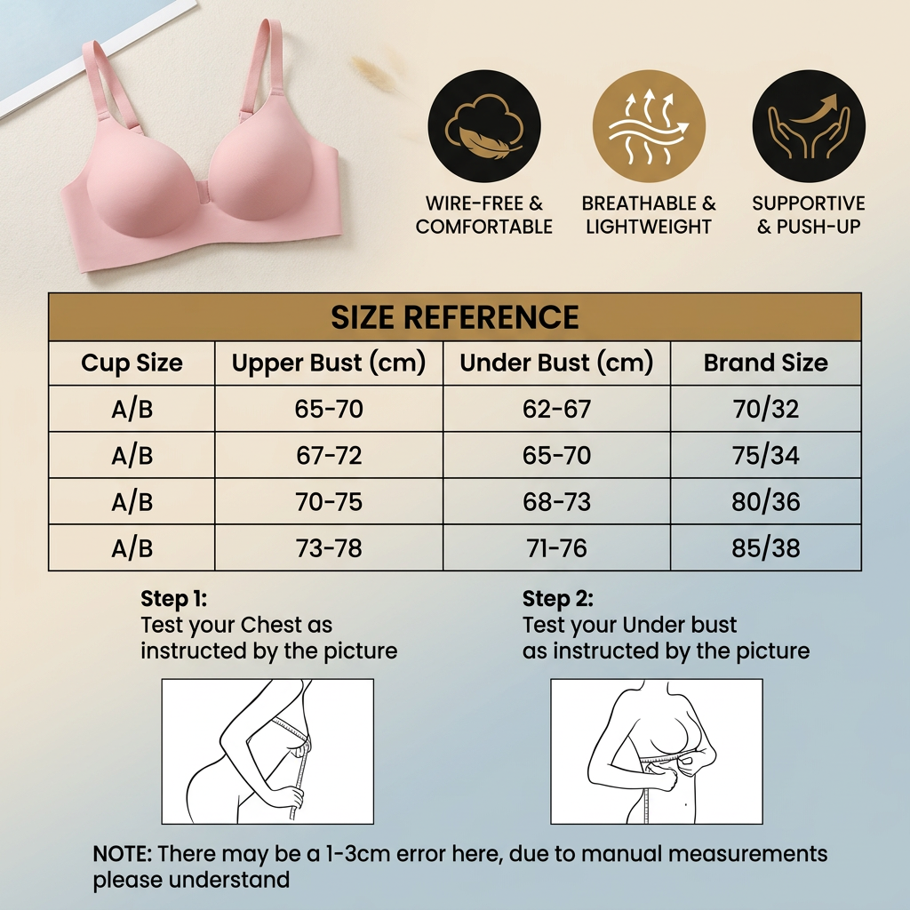 Seamless Push-Up Bra – Wire-Free, Breathable and Supportive with Triangle Cups