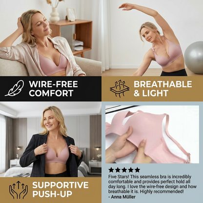 Seamless Push-Up Bra – Wire-Free, Breathable and Supportive with Triangle Cups