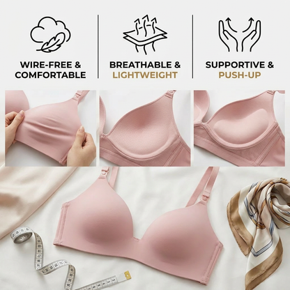 Seamless Push-Up Bra – Wire-Free, Breathable and Supportive with Triangle Cups