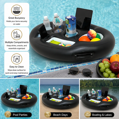Inflatable Drink Holder – Multifunctional Tray for Drinks & Snacks