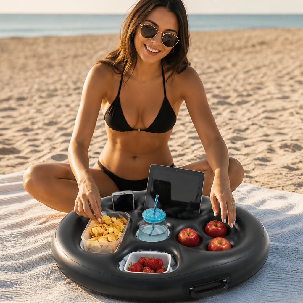Inflatable Drink Holder – Multifunctional Tray for Drinks & Snacks