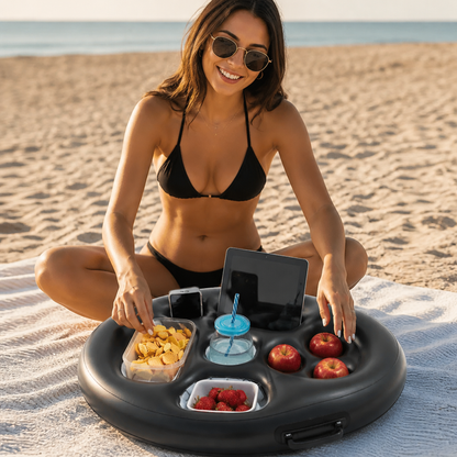 Inflatable Drink Holder – Multifunctional Tray for Drinks & Snacks