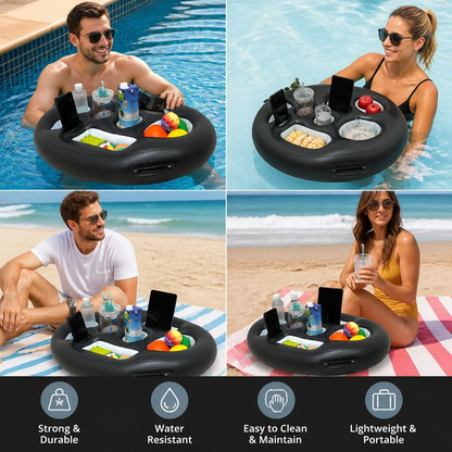 Inflatable Drink Holder – Multifunctional Tray for Drinks & Snacks