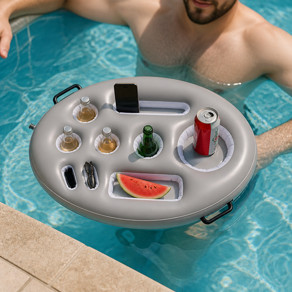 Inflatable Drink Holder – Multifunctional Tray for Drinks & Snacks