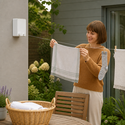 Invisible Clothesline – Extendable Steel Wire Drying Rack, No Drilling Required for Flexible Drying