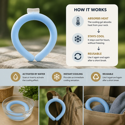 Self-Cooling Neckband – Reusable Cooling Band for Hot Days, Sports & Outdoor Use