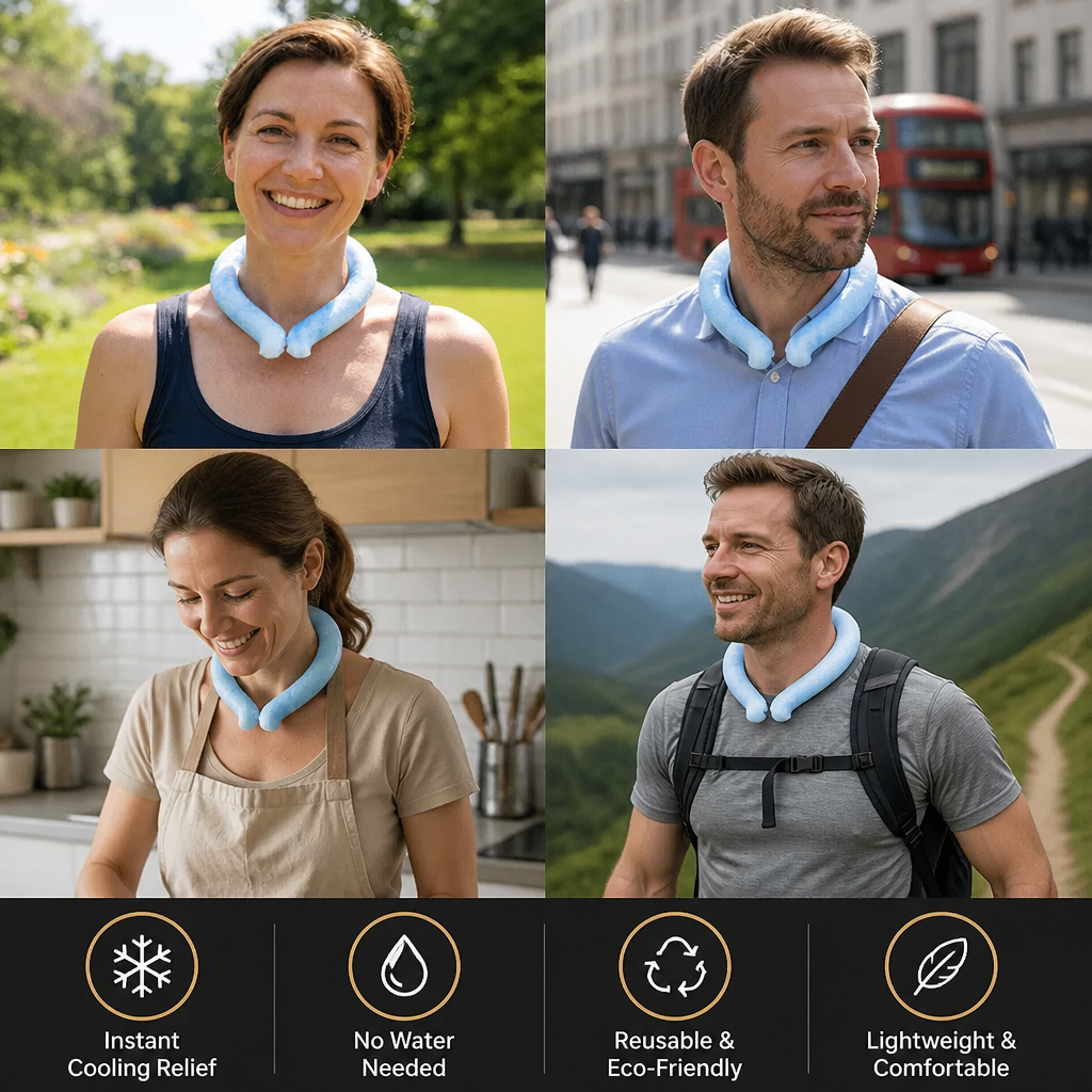 Self-Cooling Neckband – Reusable Cooling Band for Hot Days, Sports & Outdoor Use