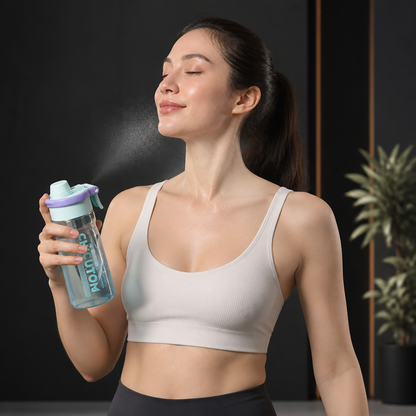2-in-1 Sports Water Bottle with Spray Function & Straw – Large Capacity