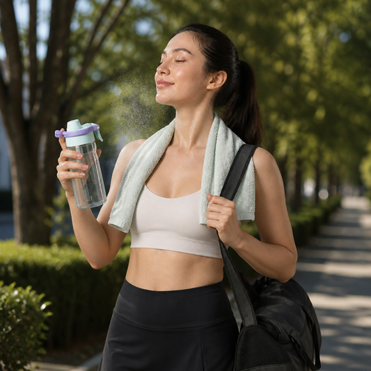 2-in-1 Sports Water Bottle with Spray Function & Straw – Large Capacity