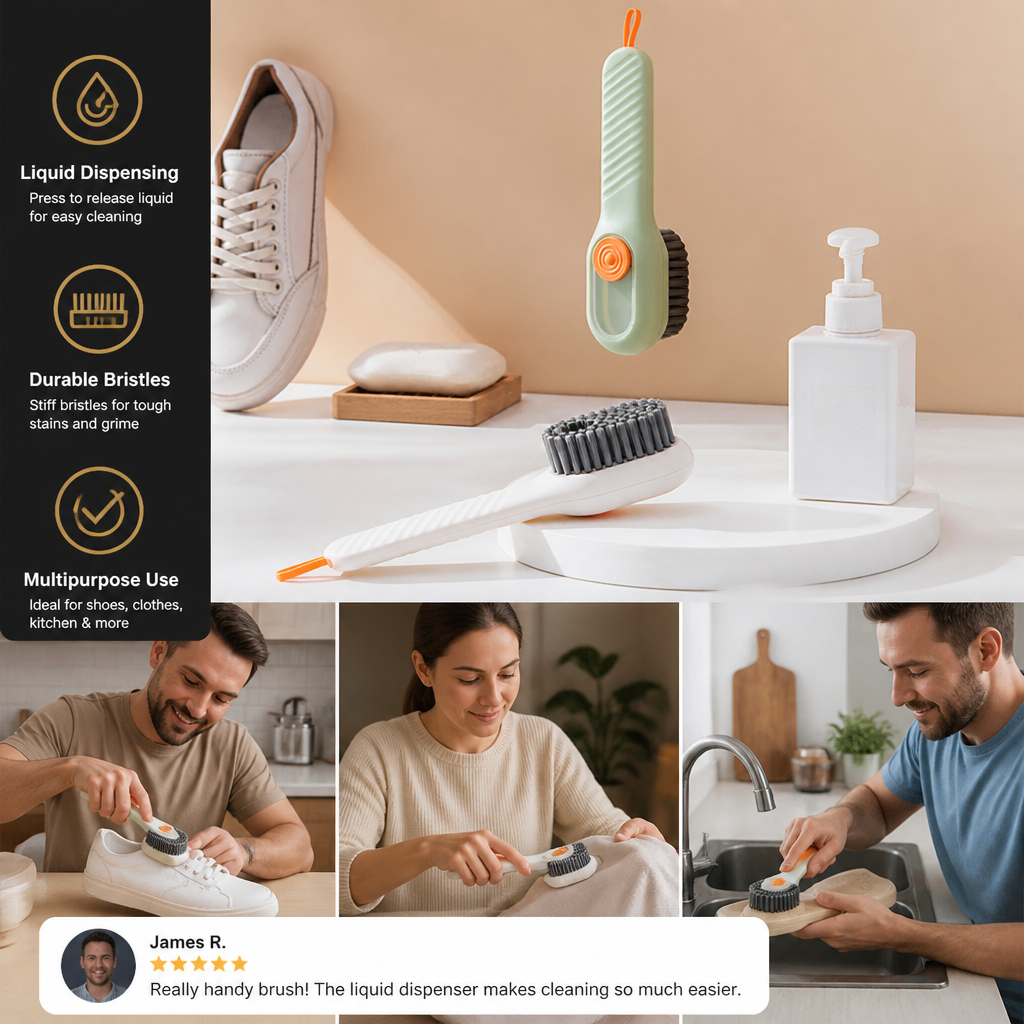 Multifunctional Cleaning Brush – With Integrated Liquid Dispenser for Versatile Applications