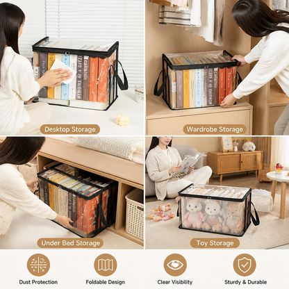 Transparent Storage Box (2 pieces) – Foldable Organizer Against Dust & Clutter