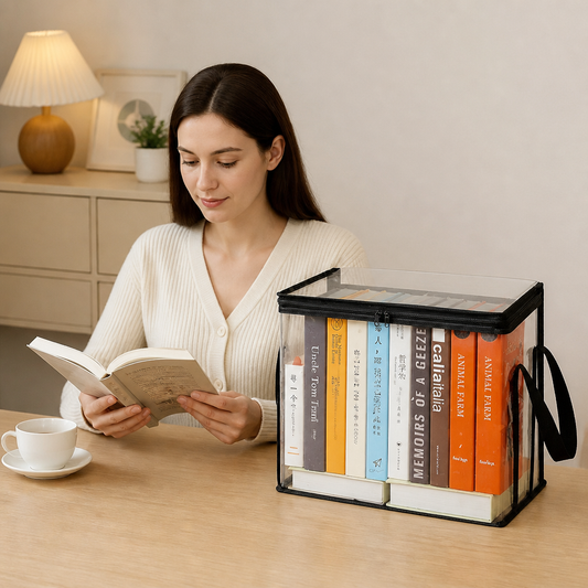 Transparent Storage Box (2 pieces) – Foldable Organizer Against Dust & Clutter