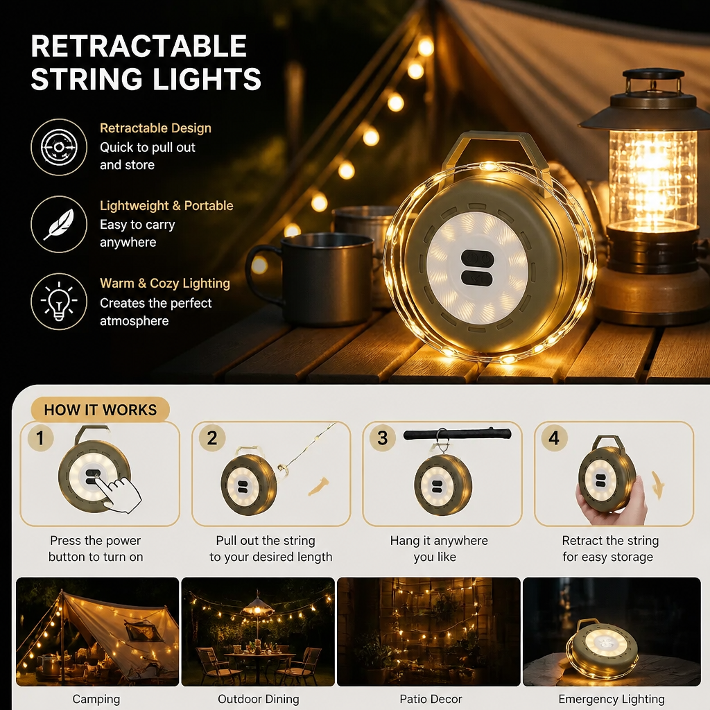 Retractable String Lights