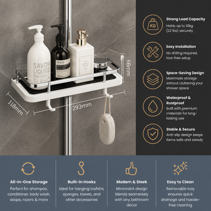 Bathroom Pole Shower Storage Rack Holder