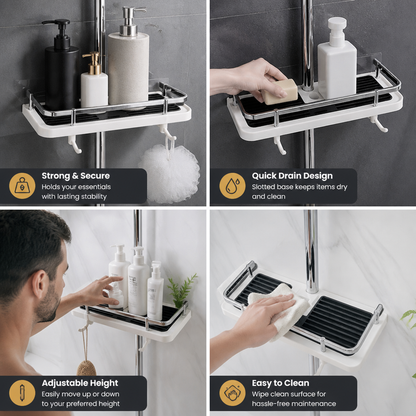 Bathroom Pole Shower Storage Rack Holder