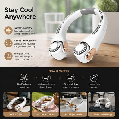 Portable Hands-Free Neck Cooling Fan