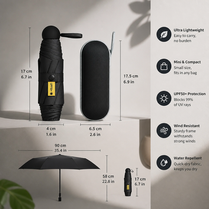 Lightweight Mini Travel Sun Umbrella – Fits in Any Bag