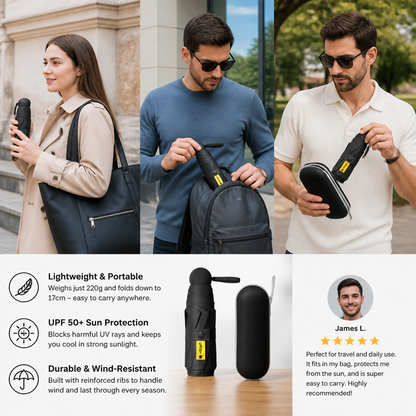 Lightweight Mini Travel Sun Umbrella – Fits in Any Bag