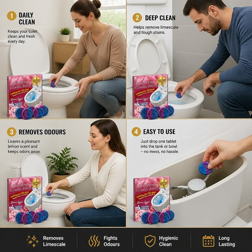 Toilet Cleaning Blocks for Limescale, Urine Stains & Odor Removal