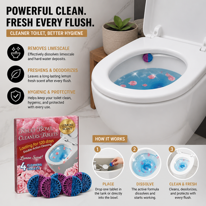 Toilet Cleaning Blocks for Limescale, Urine Stains & Odor Removal