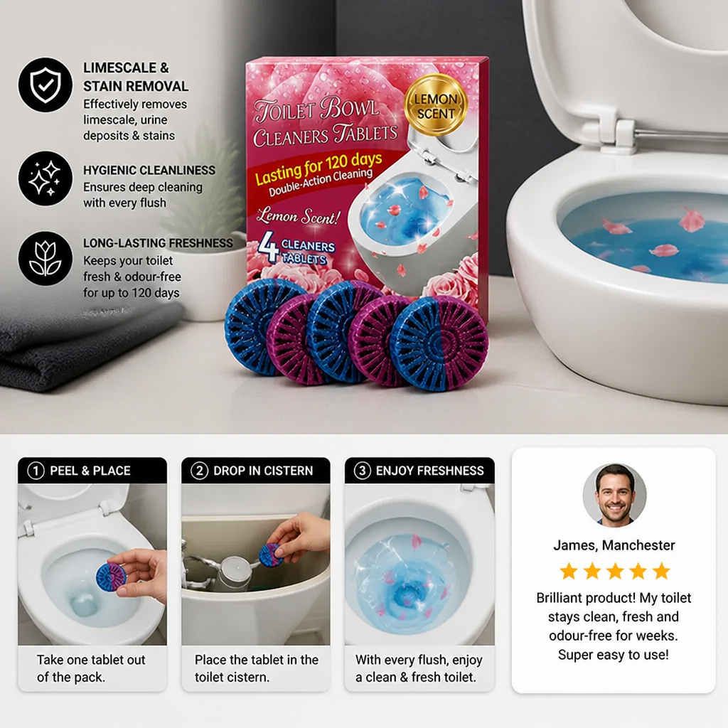 Toilet Cleaning Blocks for Limescale, Urine Stains & Odor Removal