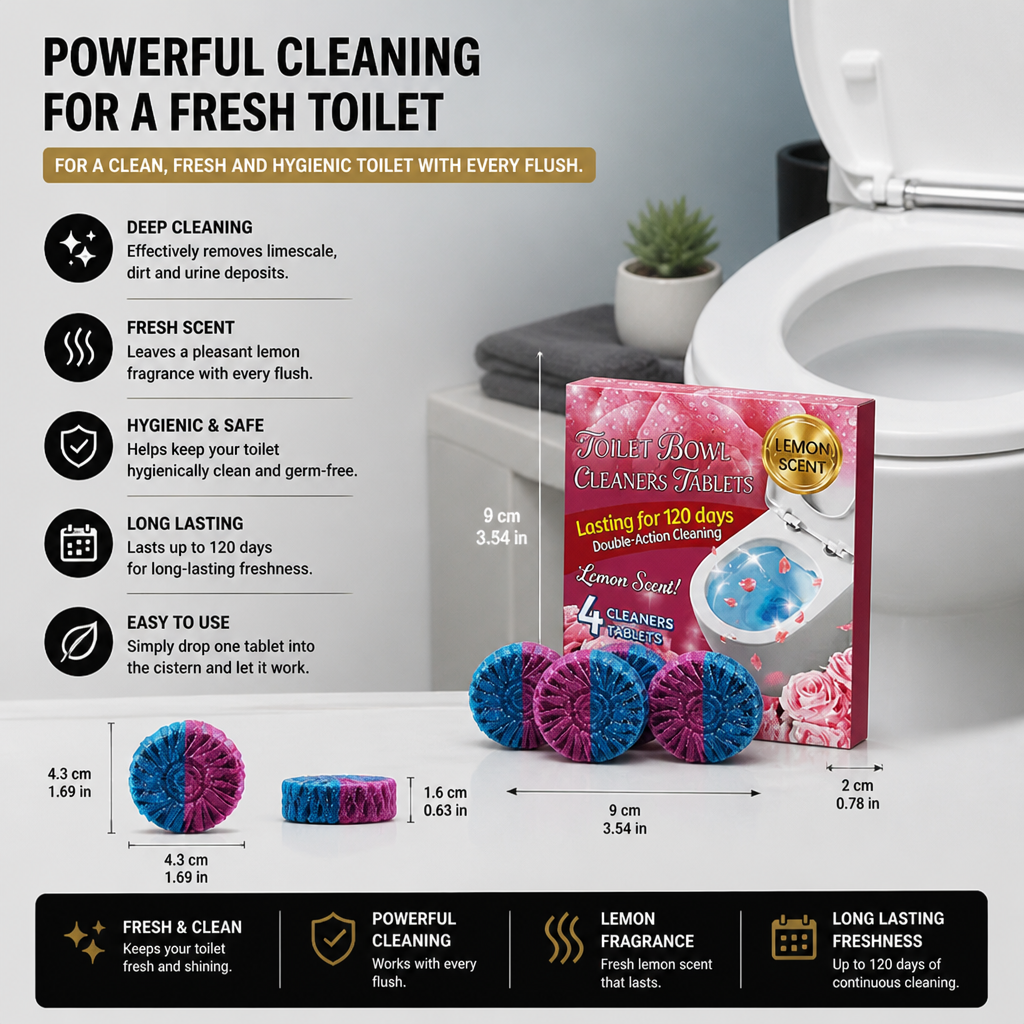 Toilet Cleaning Blocks for Limescale, Urine Stains & Odor Removal