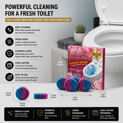 Toilet Cleaning Blocks for Limescale, Urine Stains & Odor Removal