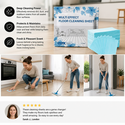60 Pieces Multi-Surface Floor Cleaning Wipes for Wood, Tile & Laminate