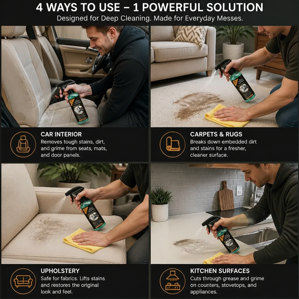 Multi-Purpose Car Cleaning Spray – Heavy-Duty Stain Remover & Ultimate Solution for Deep Cleaning Stubborn Dirt