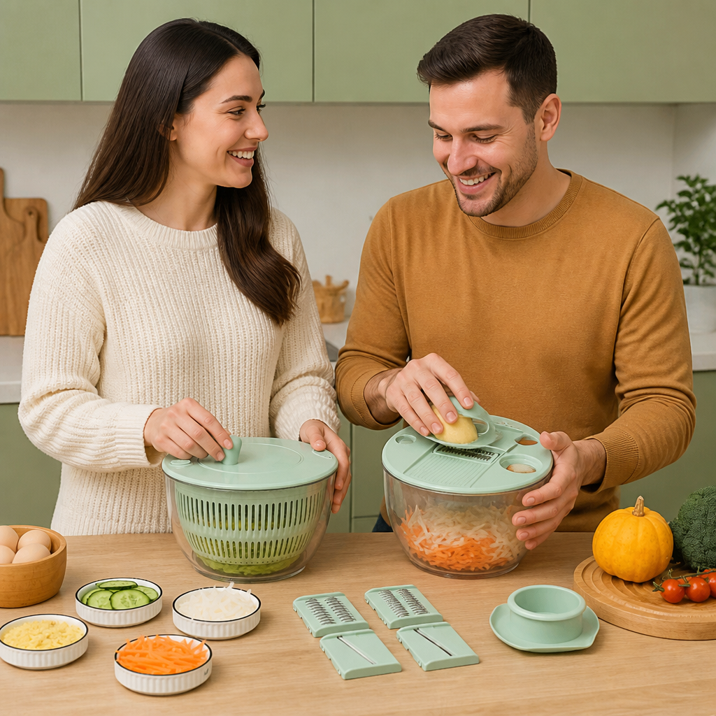 9-in-1 Manual Spinner & Slicer Vegetable and Salad Prep Set