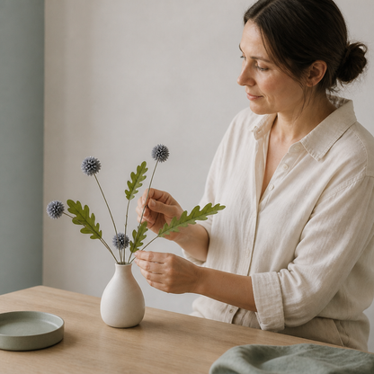 Artificial Mum & Eucalyptus Floral Arrangement
