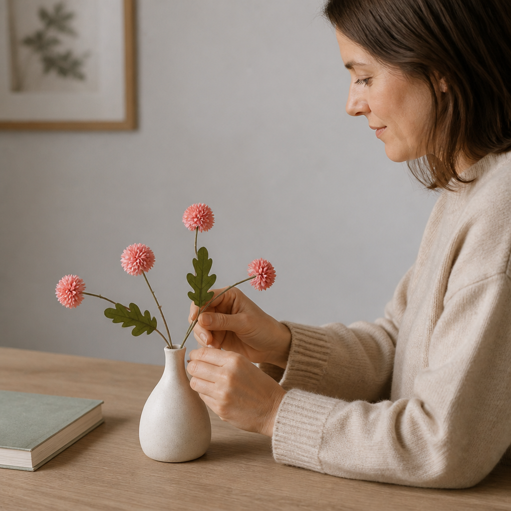 Artificial Mum & Eucalyptus Floral Arrangement
