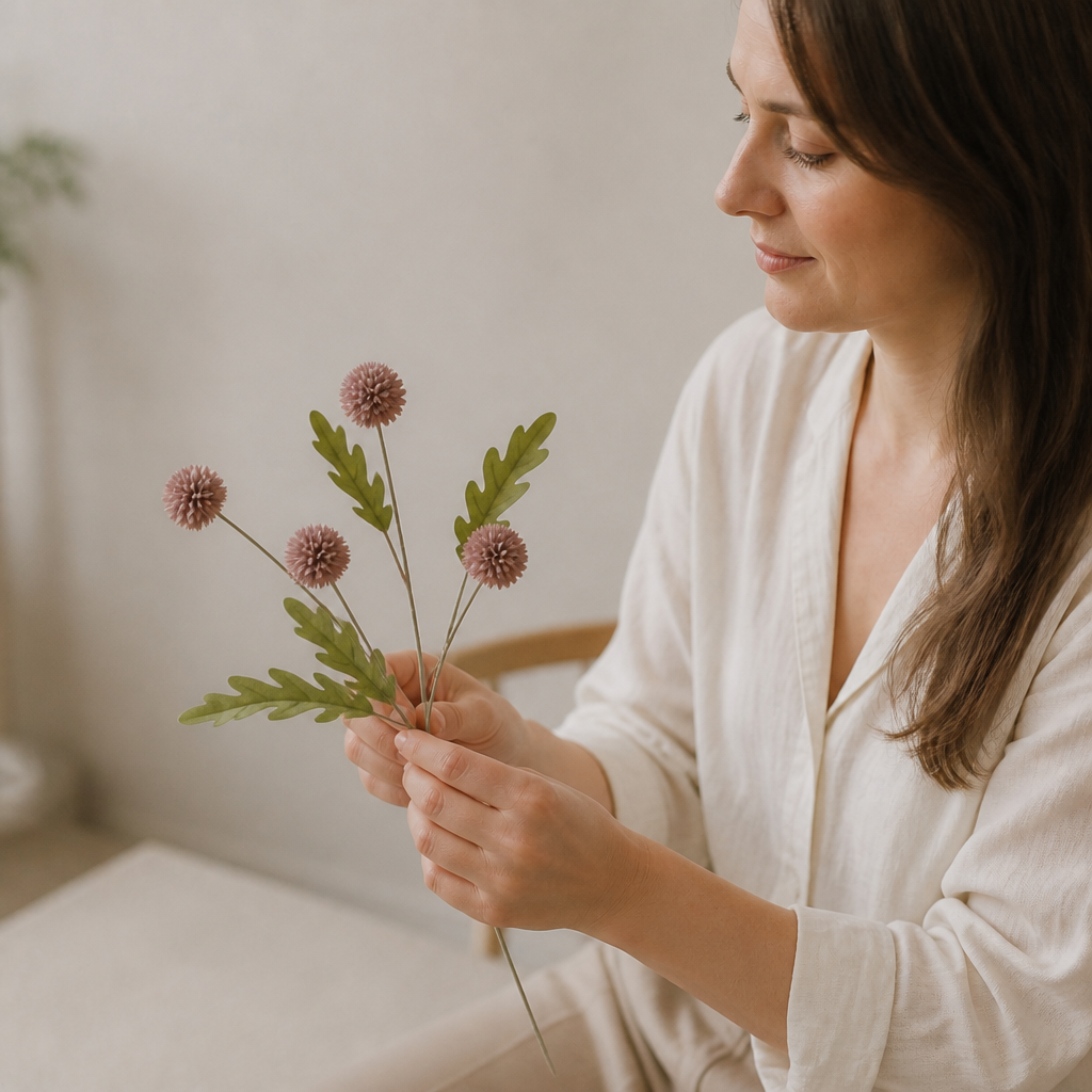 Artificial Mum & Eucalyptus Floral Arrangement