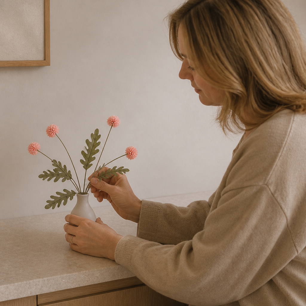 Artificial Mum & Eucalyptus Floral Arrangement