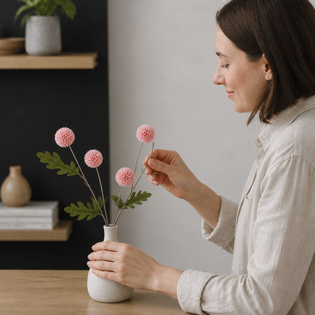 Artificial Mum & Eucalyptus Floral Arrangement