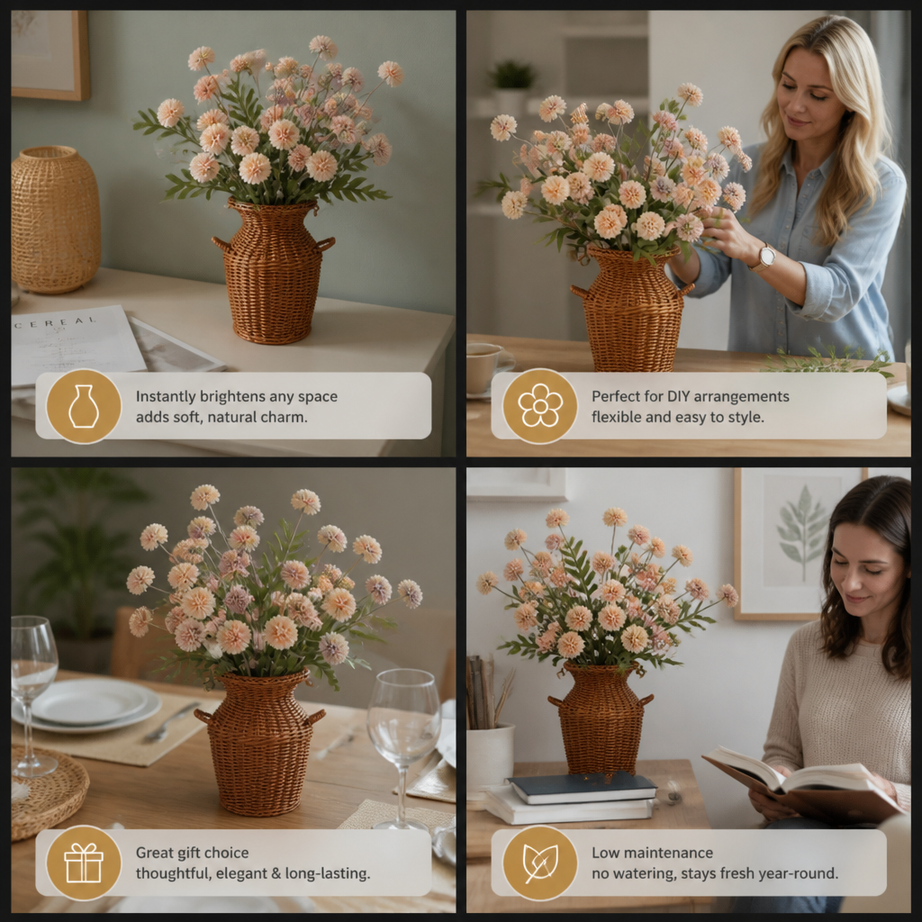 Artificial Mum & Eucalyptus Floral Arrangement