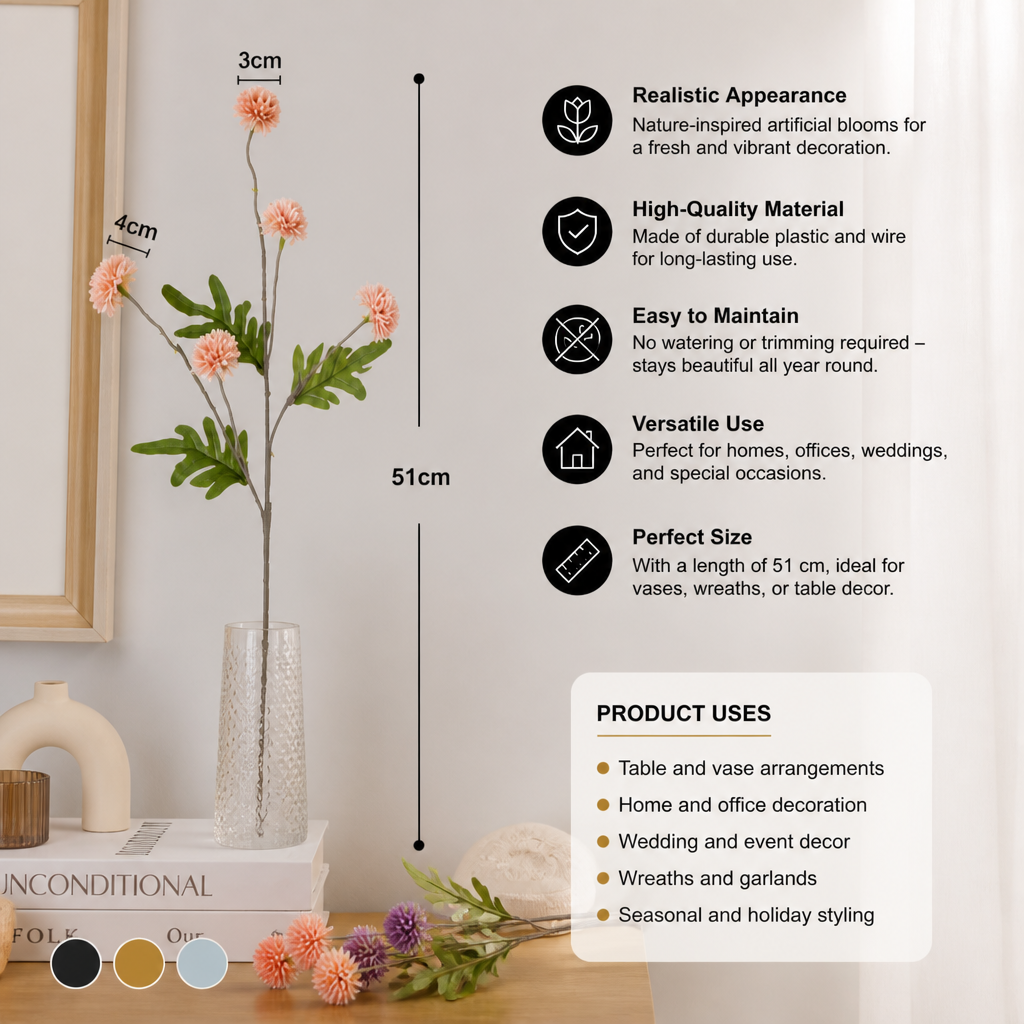 Artificial Mum & Eucalyptus Floral Arrangement