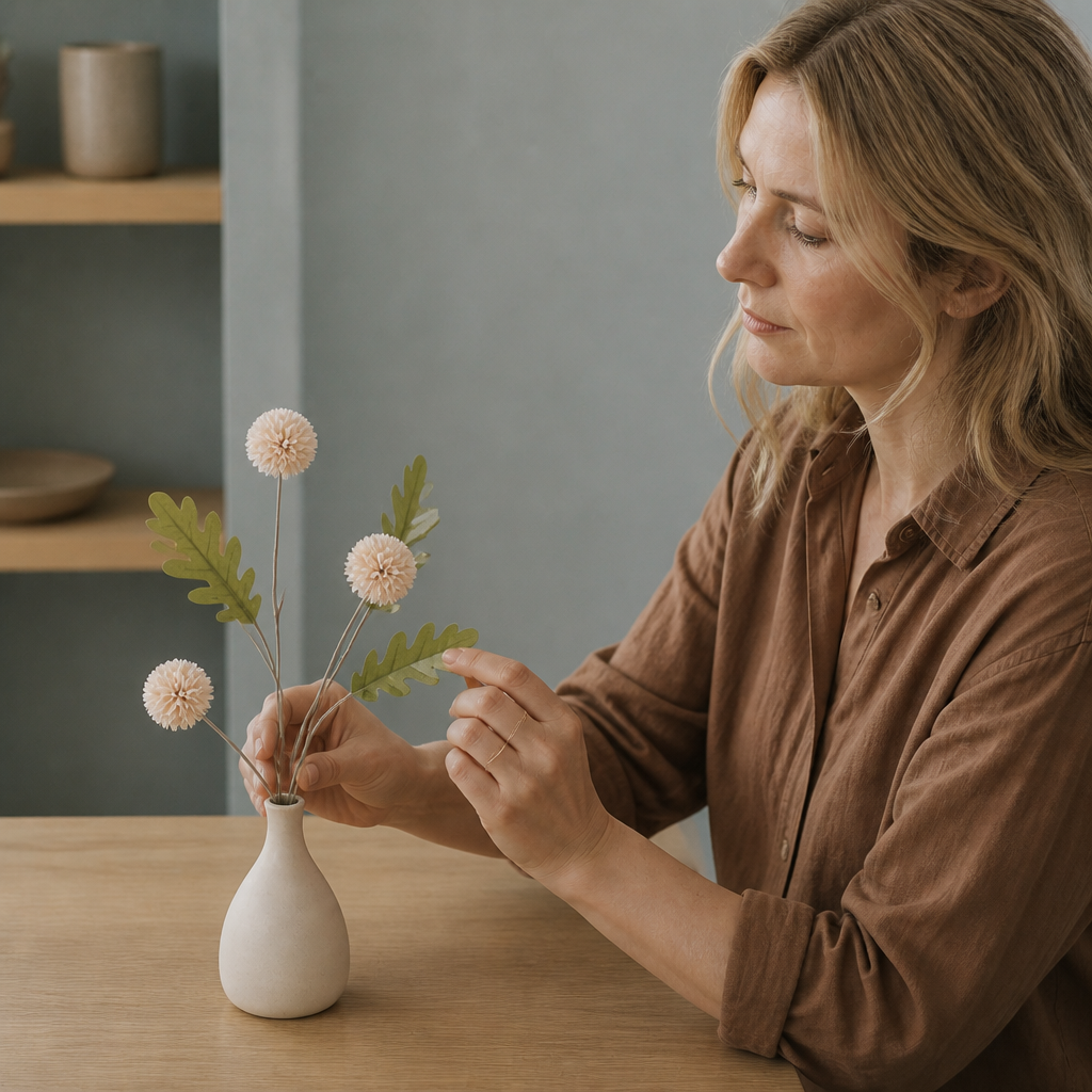 Artificial Mum & Eucalyptus Floral Arrangement