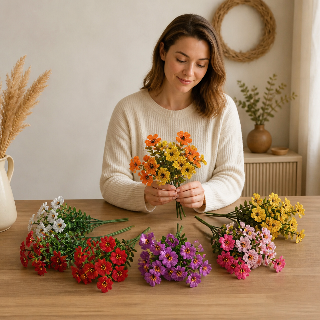 UV-Resistant Artificial Fall Flower Bouquet Set